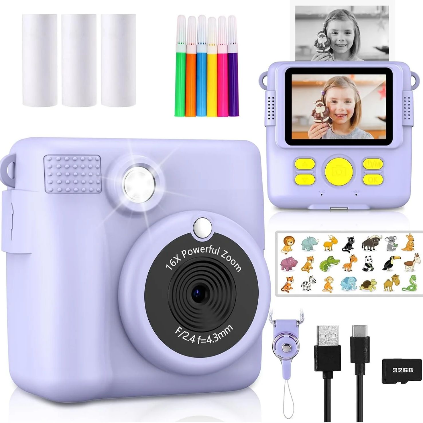Kids Physical Education Videos - InstantPrint Camera for Kids Christmas Birthday