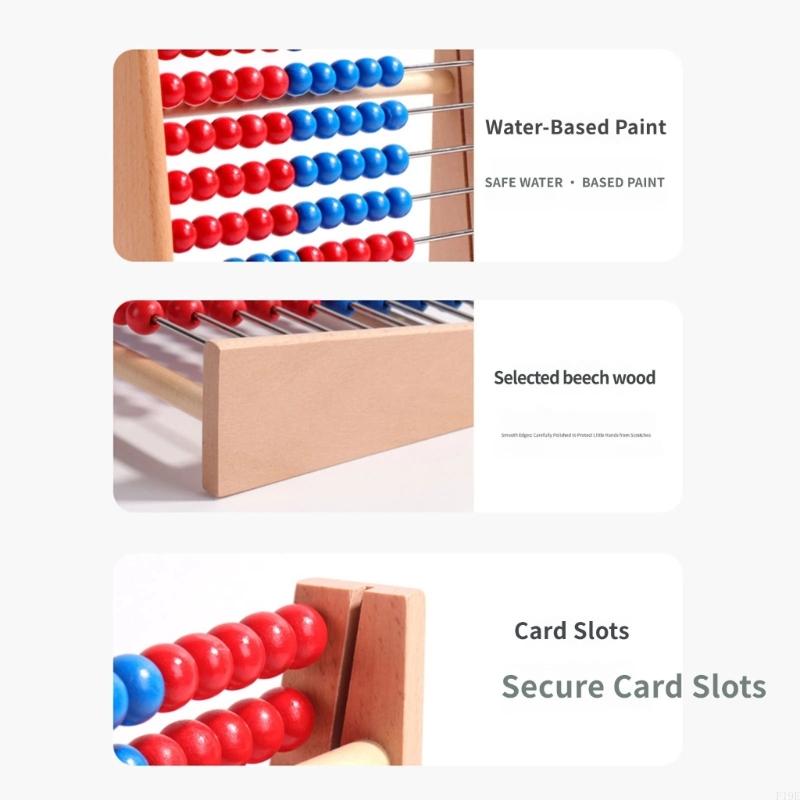 Wooden Abacus with Red and Blu - Abacus Counting Bead ulasan dan harga