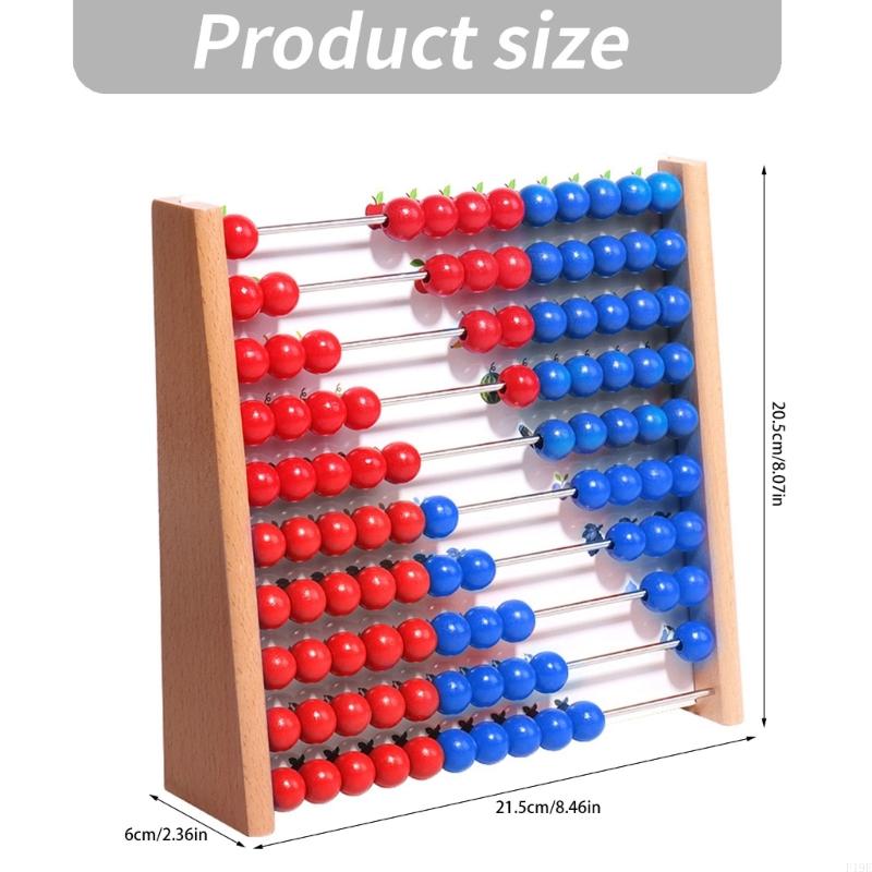 Wooden Abacus with Red and Blu - Abacus Counting Bead ulasan dan harga