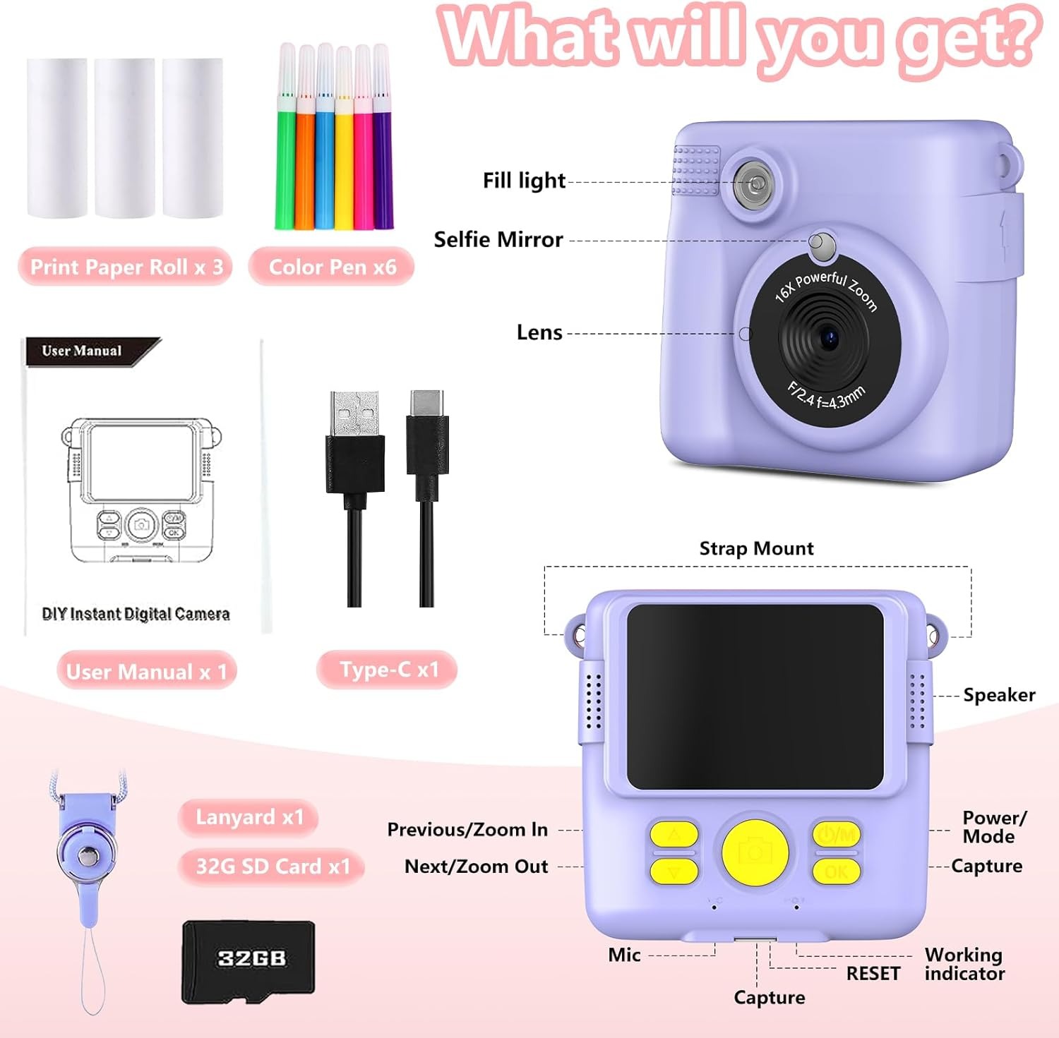 InstantPrint Camera for Kids C - Kids Physical Education Videos ulasan dan harga