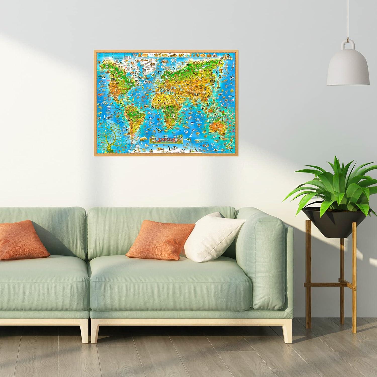 150/300/500/1000 Pieces Jigsaw - Puzzle Map World ulasan dan harga